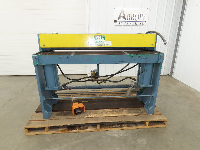 RMT Pneumatic Metal Shear 11 Gauge 1/8" Sheet 48" Width Air Powered Foot Pedal