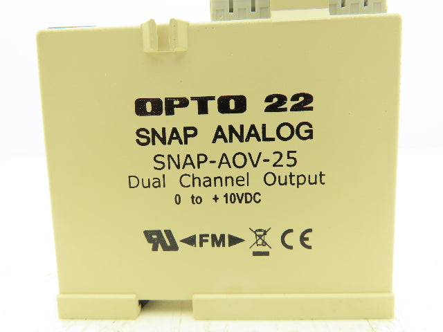 OPTO 22 SNAP-AOV-25 2 Channel Analog Voltage Output Module 0-10VDC SNAP I/O