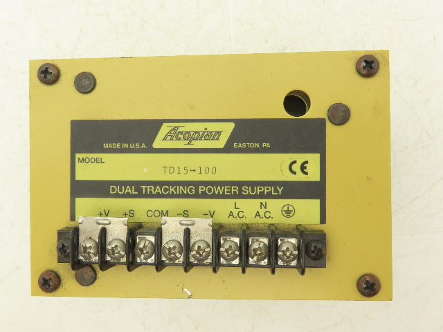 Acopian TD15-100M Dual Tracking Power Supply 125VAC Input 15V Output 1A