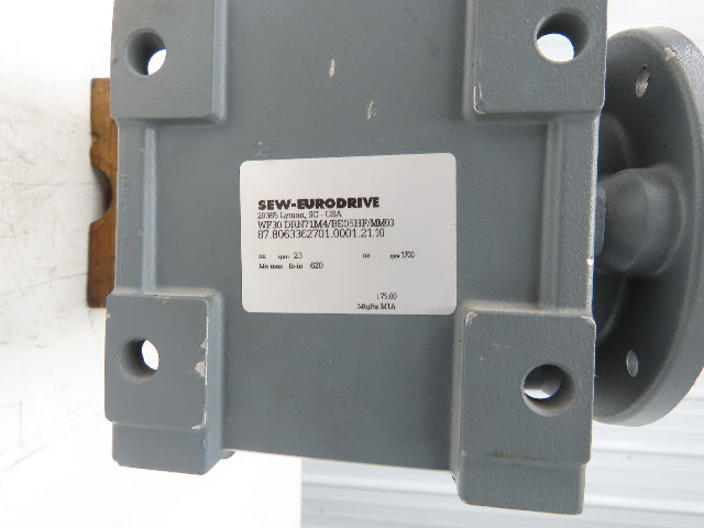 Sew-Eurodrive WF30 DRN71M4/BE05HF/MM03 Movimot Gearmotor 75:1 .5Hp 230/460V 3PH