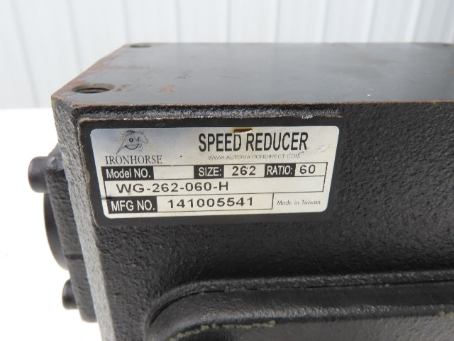 IronHorse WG-262-060-H Worm Gearbox 60:1 Reducer 29rpm 1Hp 56C Hollow Shaft