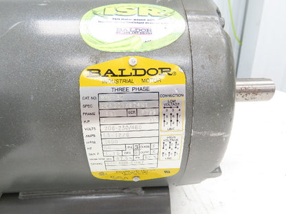 Baldor M3613T AC Motor 5Hp 3450 RPM 230/460V 3PH 184T TEFC 1-1/8" Shaft