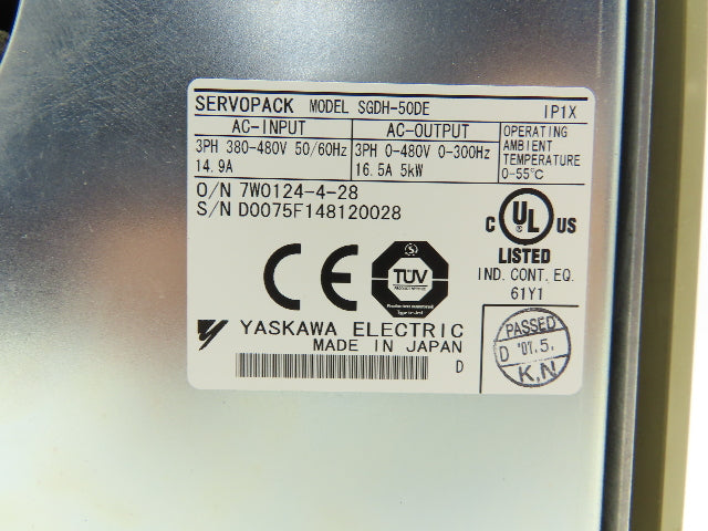 Yaskawa SGDH-50DE SERVOPACK Drive Controller Module 5kW 380-480V 3Ph