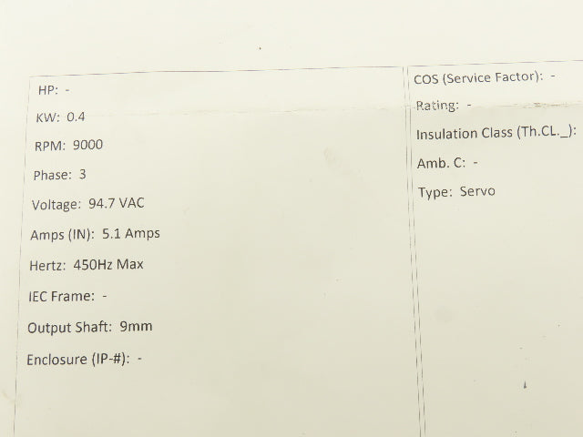 Rexroth Indramat MKD025B-144-GG0-KN Permanent Magnet Servo Motor 94.7VAC 9000rpm