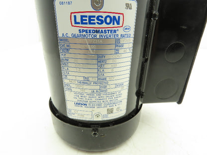 Leeson 096068.00 Gearmotor 20:1 Ratio 85rpm 230/460V 3PH C42T17FZ31A 3/4" Shaft