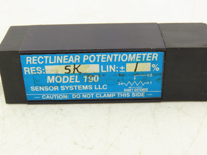 Sensor Systems 190 Rectilinear Potentiometer 7/8" Travel 5 Pin Lot of 2