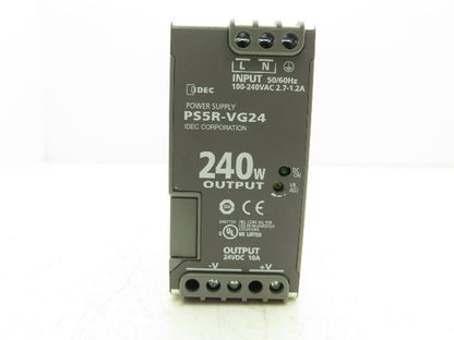 IDEC PS5R-VG24 240 Watt Power Supply 100-240VAC Input 24VDC 10A Output