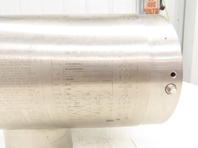 Baldor VFSWDM3546-E AC Motor 1Hp 1760 RPM 230/460V 3PH 56C TENV 1-1/8" Shaft