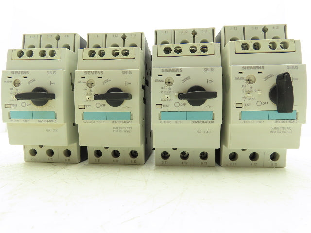 Siemens 3RV1031-4GA10 Circuit Breaker 36-45 Amp 30Hp 600VAC 3Ph Lot of 4