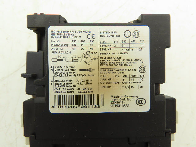 Siemens 3RT1026-1BB40 Motor Starter Contactor 25A 20Hp 575V 3P 24VDC Lot of 5