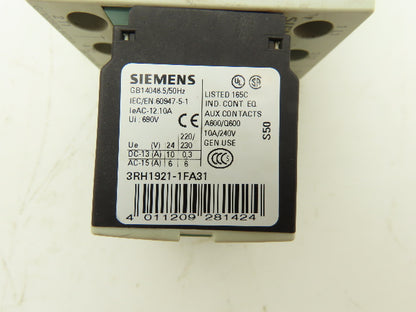 Siemens 3RT1024-1BB40 Motor Starter Contactor 12A 10Hp 575V 3P 24VDC Lot of 6