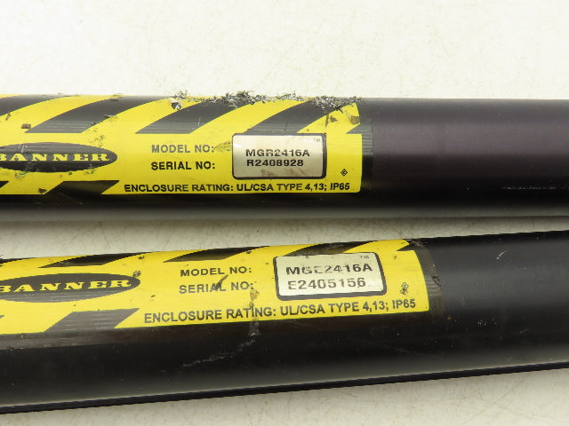 Banner MGE2416A/MGR2416A Light Curtain Transmitter & Receiver 24" 1 Set Lot of 2
