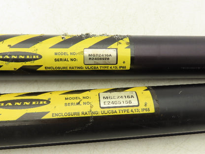 Banner MGE2416A/MGR2416A Light Curtain Transmitter & Receiver 24" 1 Set Lot of 2