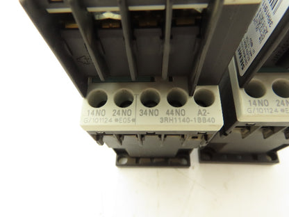 Siemens 3RH1140-1BB40 Contactor Relay Size S00 4NO 600VAC 10A Varistor Lot Of 10