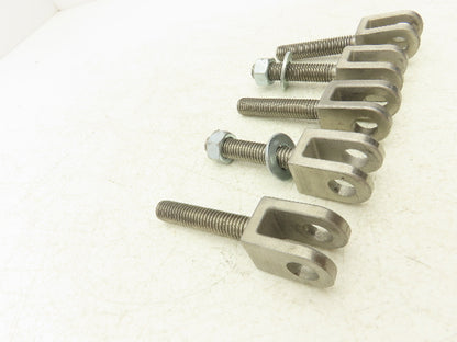 1/2" Clevis Stainless Steel 1/2"-13 x 2-1/2" Length Threaded Male Rod Lot of 5