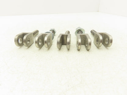 1/2" Clevis Stainless Steel 1/2"-13 x 2-1/2" Length Threaded Male Rod Lot of 5