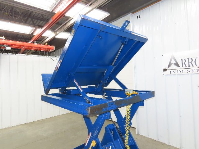 Vestil Hydraulic Lift End Tilt Table 2000lb 48"x48" Top 38° Tilt 36" Travel 460v