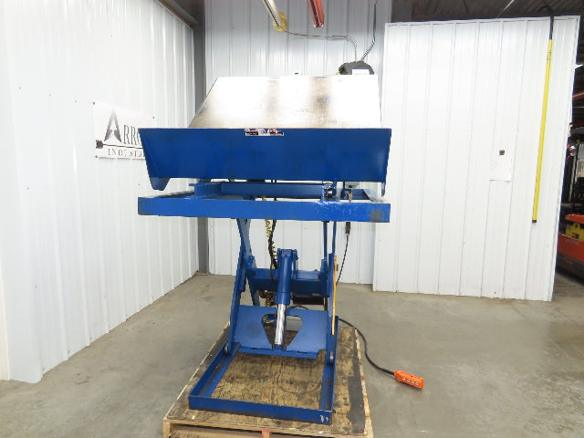 Vestil Hydraulic Lift End Tilt Table 2000lb 48"x48" Top 38° Tilt 36" Travel 460v