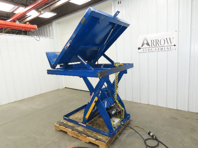 Vestil Hydraulic Lift End Tilt Table 2000lb 48"x48" Top 38° Tilt 36" Travel 460v