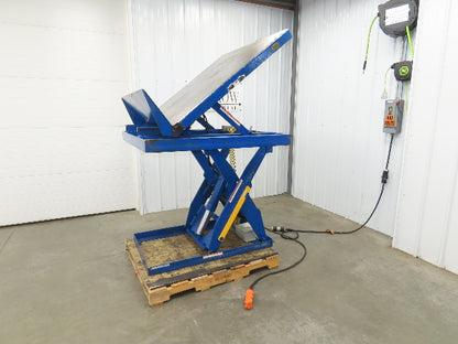 Vestil Hydraulic Lift End Tilt Table 2000lb 48"x48" Top 38° Tilt 36" Travel 460v