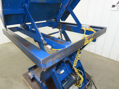 Vestil Hydraulic Lift Table End Tilt 1000lb 48"x48" Top 45° Tilt 36" Travel 460v