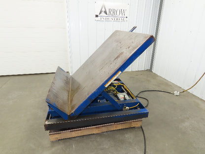 Vestil Hydraulic Lift Table End Tilt 1000lb 48"x48" Top 45° Tilt 36" Travel 460v