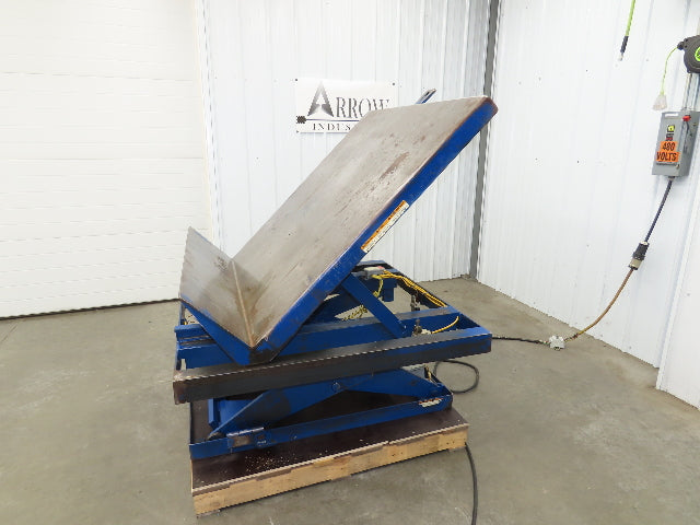 Vestil Hydraulic Lift Table End Tilt 1000lb 48"x48" Top 45° Tilt 36" Travel 460v