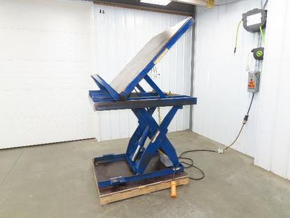 Vestil Hydraulic Lift Table End Tilt 1000lb 48"x48" Top 45° Tilt 36" Travel 460v