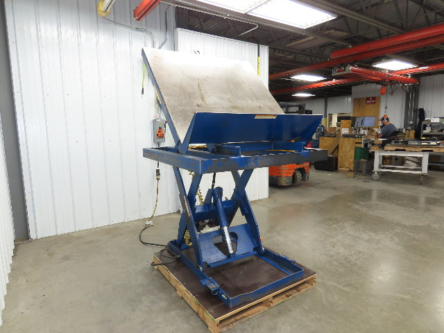 Vestil Hydraulic Lift Table End Tilt 1000lb 48"x48" Top 45° Tilt 36" Travel 460v