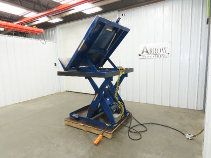 Vestil Hydraulic Lift Table End Tilt 1000lb 48"x48" Top 45° Tilt 36" Travel 460v