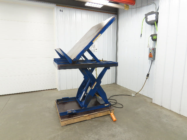 Vestil Hydraulic Lift Table End Tilt 1000lb 48"x48" Top 45° Tilt 36" Travel 460v