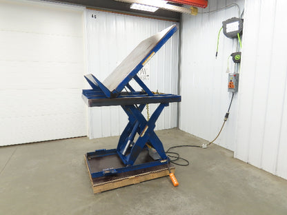 Vestil Hydraulic Lift Table End Tilt 1000lb 48"x48" Top 45° Tilt 36" Travel 460v