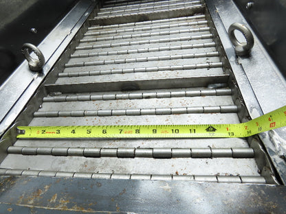 Enomoto MA-400H 18"W x 84"L Flat Chip Conveyor 14" Belt 27" Infeed 220V 3PH
