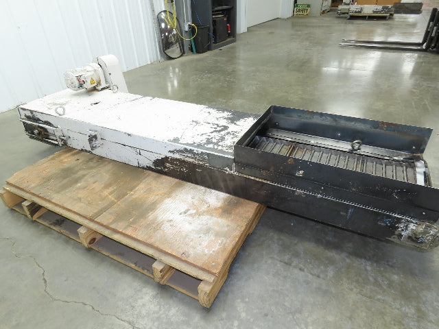 Enomoto MA-400H 18"W x 84"L Flat Chip Conveyor 14" Belt 27" Infeed 220V 3PH