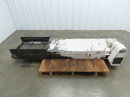 Enomoto MA-400H 18"W x 84"L Flat Chip Conveyor 14" Belt 27" Infeed 220V 3PH