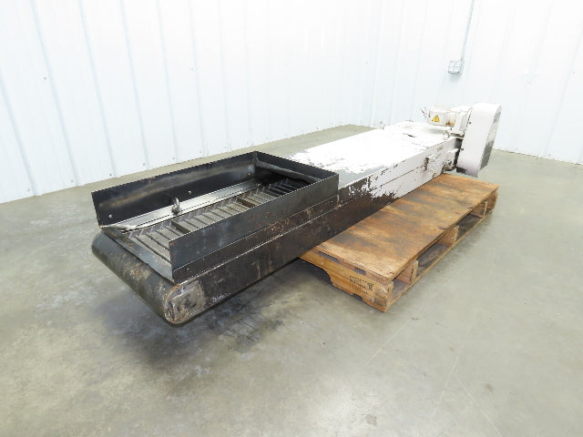 Enomoto MA-400H 18"W x 84"L Flat Chip Conveyor 14" Belt 27" Infeed 220V 3PH