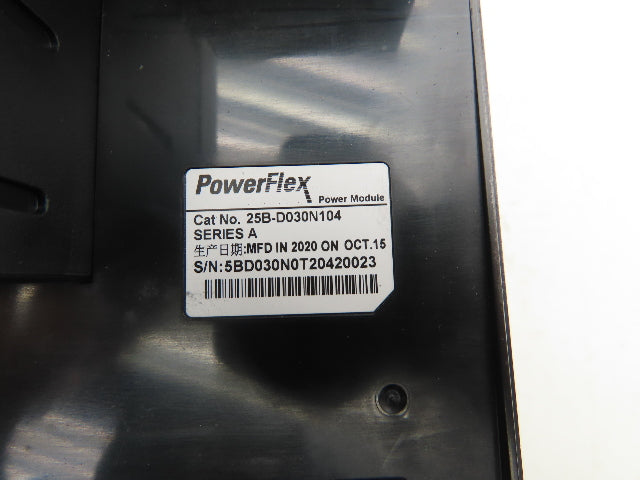 Allen Bradley 25B-D030N104 PowerFlex 525 VFD 20Hp 460v 500Hz 30A Ser A FRN 6.001