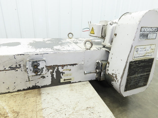 Enomoto MA-400H 18"W x 84"L Flat Chip Conveyor 14" Belt 27" Infeed 220V 3PH