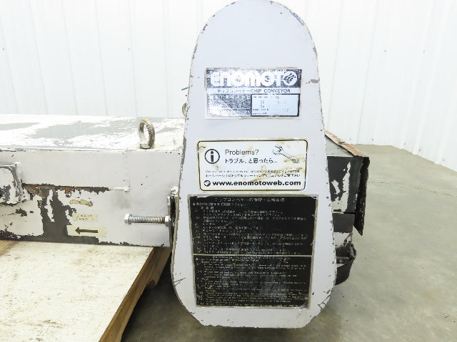 Enomoto MA-400H 18"W x 84"L Flat Chip Conveyor 14" Belt 27" Infeed 220V 3PH