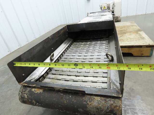 Enomoto MA-400H 18"W x 84"L Flat Chip Conveyor 14" Belt 27" Infeed 220V 3PH