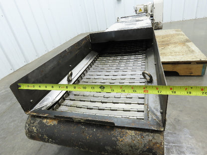 Enomoto MA-400H 18"W x 84"L Flat Chip Conveyor 14" Belt 27" Infeed 220V 3PH