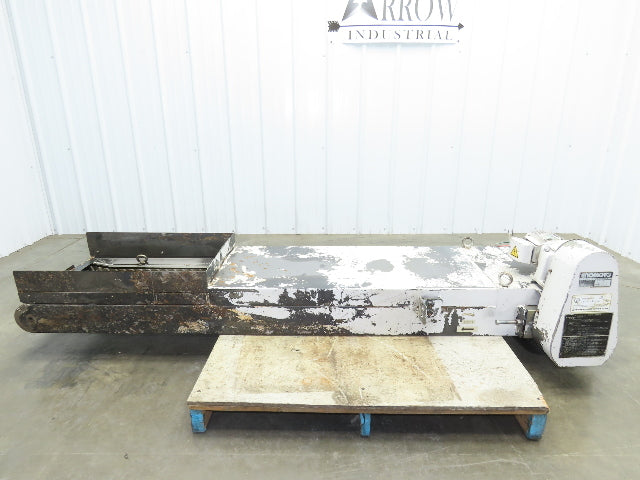 Enomoto MA-400H 18"W x 84"L Flat Chip Conveyor 14" Belt 27" Infeed 220V 3PH