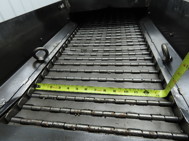 Enomoto MA-400H 18"W x 84"L Flat Chip Conveyor 14" Belt 27" Infeed 220V 3PH