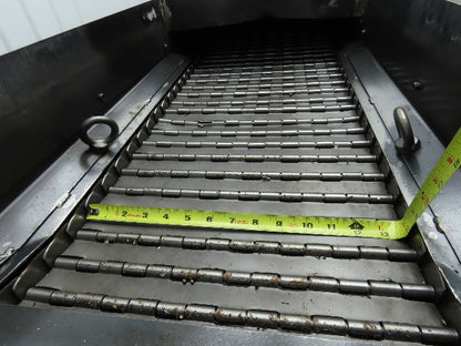 Enomoto MA-400H 18"W x 84"L Flat Chip Conveyor 14" Belt 27" Infeed 220V 3PH