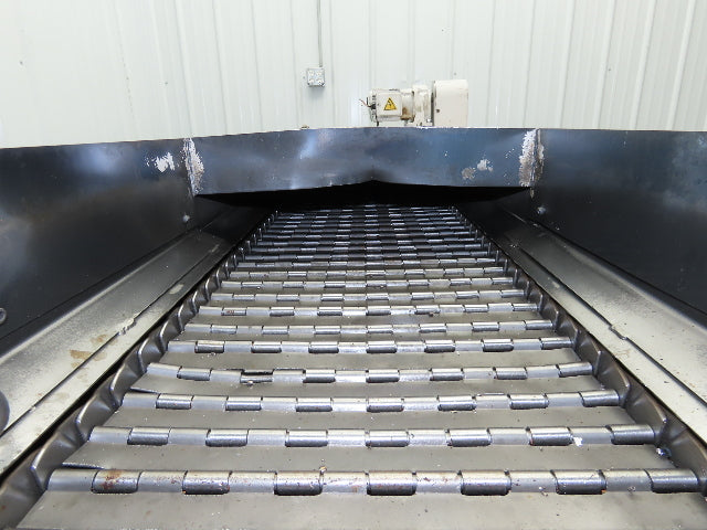 Enomoto MA-400H 18"W x 84"L Flat Chip Conveyor 14" Belt 27" Infeed 220V 3PH