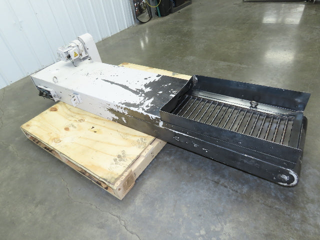 Enomoto MA-400H 18"W x 84"L Flat Chip Conveyor 14" Belt 27" Infeed 220V 3PH