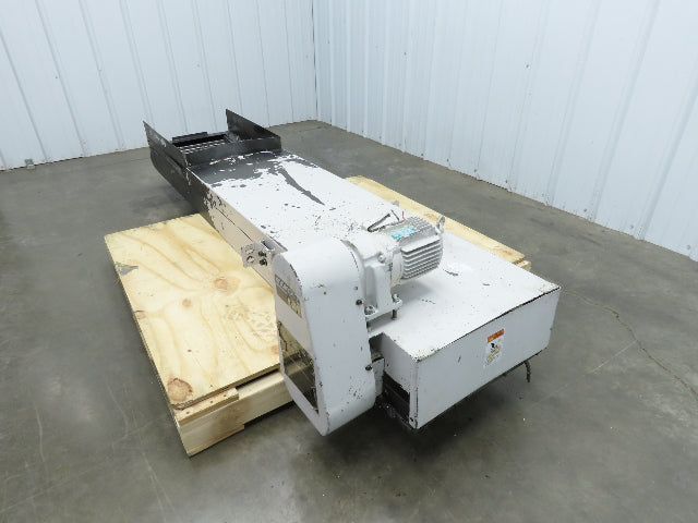 Enomoto MA-400H 18"W x 84"L Flat Chip Conveyor 14" Belt 27" Infeed 220V 3PH