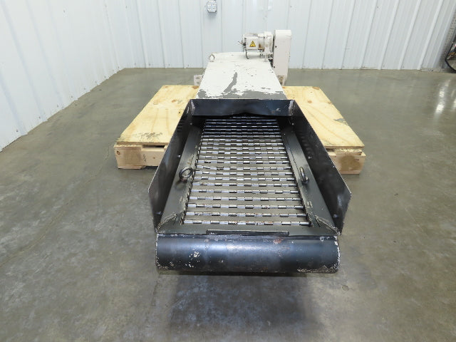 Enomoto MA-400H 18"W x 84"L Flat Chip Conveyor 14" Belt 27" Infeed 220V 3PH