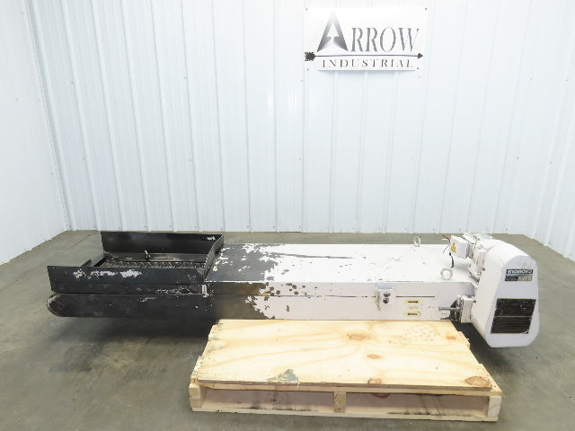Enomoto MA-400H 18"W x 84"L Flat Chip Conveyor 14" Belt 27" Infeed 220V 3PH