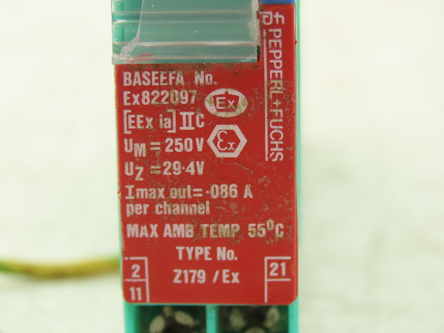 Pepperl + Fuchs Z179/Ex Safety Barrier/Diode Relay Module 28V 300 Ohms